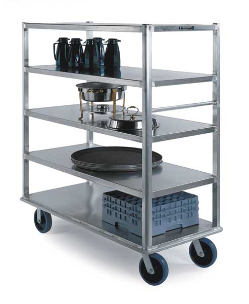 Aluminum Queen Mary Banquet Cart - 5 Shelf, All Edges Down, 27