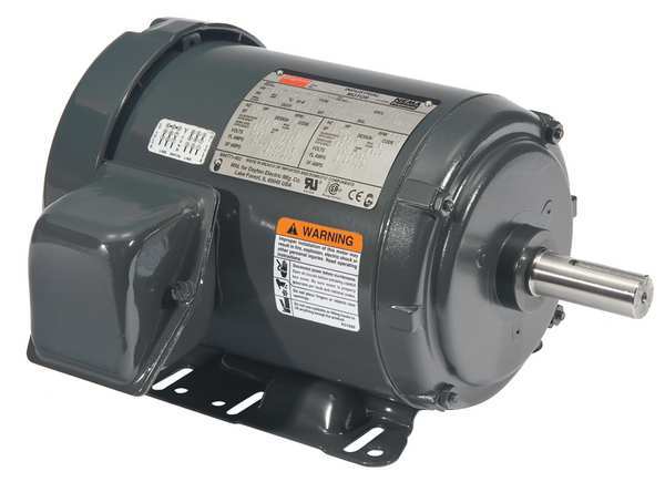 3-Phase General Purpose Motor, 1 HP, 143-5T/56HZ Frame, 208-230/460V AC Voltage, 1,155 Nameplate RPM