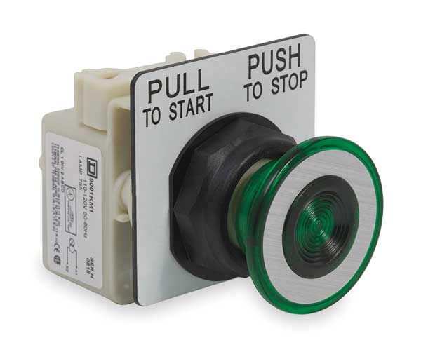 Illuminated Push Button Operator, 30 mm, Green