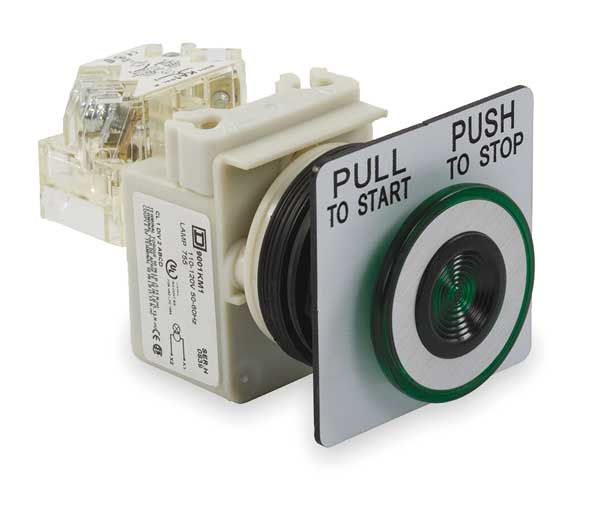 Illuminated Push Button, 30 mm, 1NO/1NC, Green