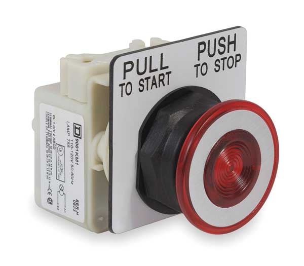 Illuminated Push Button Operator, 30 mm, Red