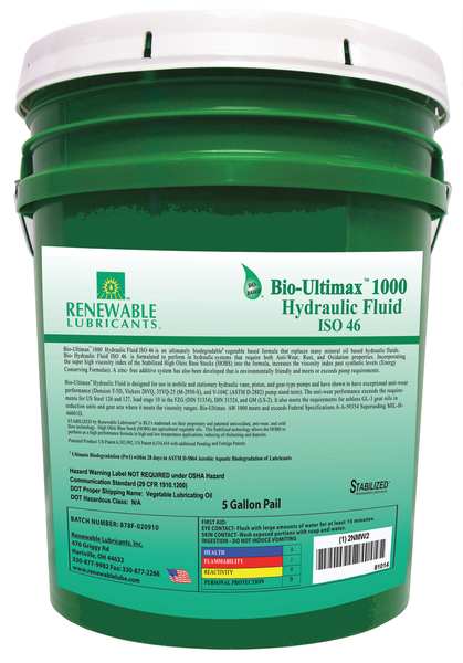 5 gal Bio-Ultimax 1000 Hydraulic Fluids Pail 46 ISO Viscosity