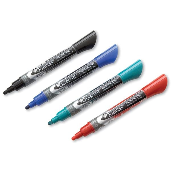 Dry Erase Marker Set, Bullet Tip, Assorted, PK4