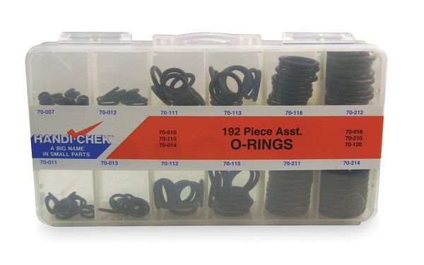 O-Ring Asst, Buna N, 192 PC, 19 Sizes