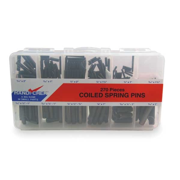 Coiled Spring Pin Asst, Std, Plain, 270 PC