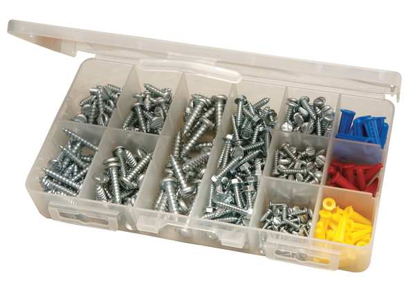 Sheet Metal Screw Asst, Pan, Zinc, 365 PC