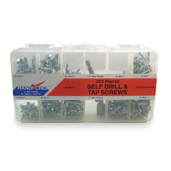 Tapping Screw Assortment, Steel, Zinc Plated Finish