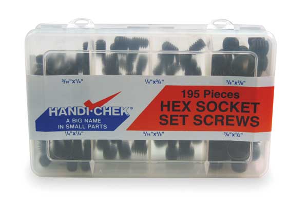 Set Screw Assortment, Alloy Steel, Black Finish Finish