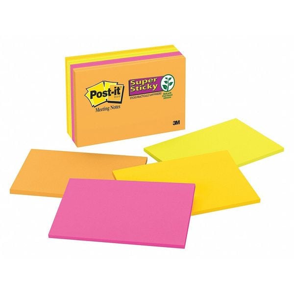 Super Sticky Notes, 4x6 In., PK8
