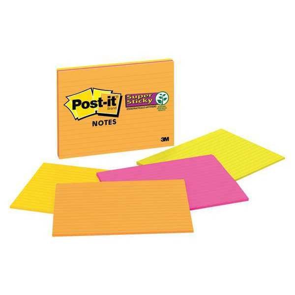 Super Sticky Notes, 6x8 In., PK4
