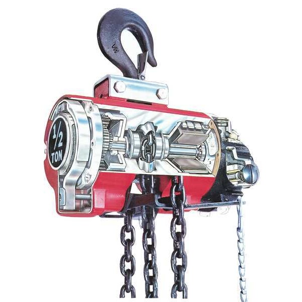 Air Chain Hoist, 1100 lb. Cap., 10 ft. Lft
