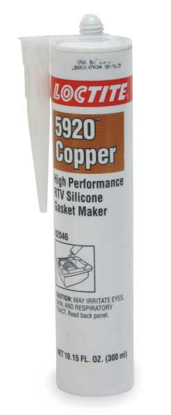 Oil-Resistant, Noncorrosive RTV Silicone Gasket Maker, 300 mL, Copper