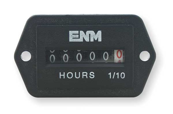 DC Hour Meter, 6-Digit, 2-Hole Rectangular
