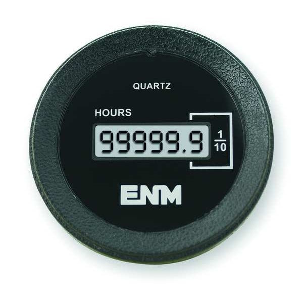 Hour Meter, LCD, Flush Round, 2 in. dia.