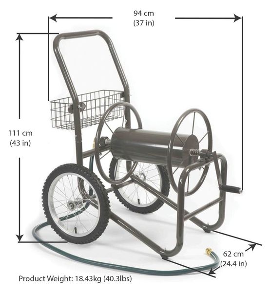 Portable Hose Cart, Steel, 17 In. Dia.