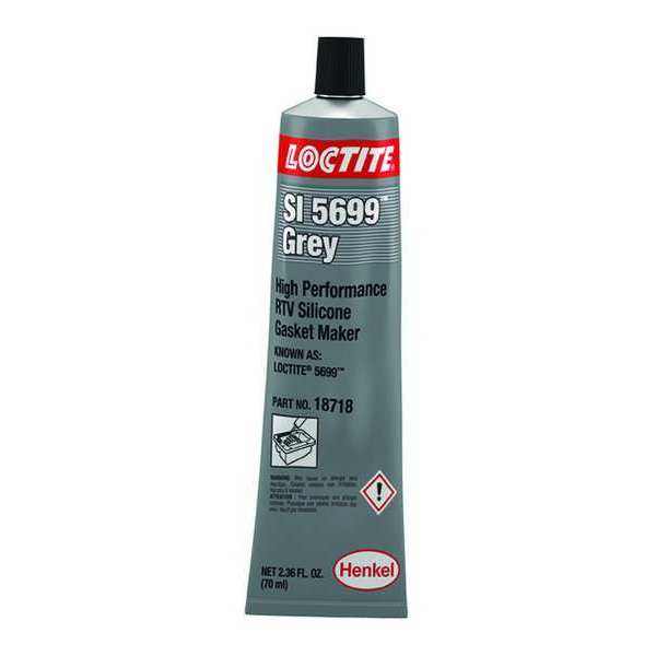 Oil and Water-Resistant, Noncorrosive RTV Silicone Gasket Maker, 70 mL, Gray