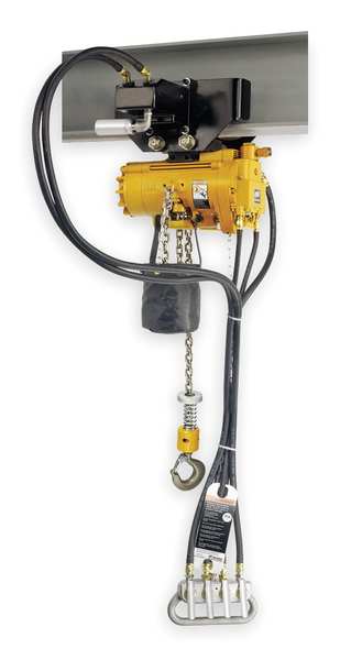 Air Chain Hoist, 2200 lb. Cap., 10 ft. Lft