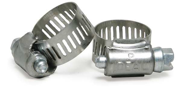 Worm Gear Hose Clamp, 3/8 to 7/8 in, 201 Stainless Steel, 6 SAE Number, 10 Pack