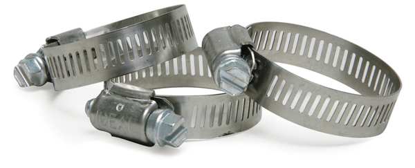 Worm Gear Hose Clamp, 3/4 to 1 3/4 in, 201 Stainless Steel, 20 SAE Number, 10 Pack