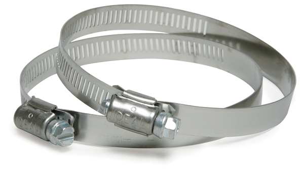Hose Clamp, 2 to 4 In, SAE 56, SS, PK10, Screw Size: 5/16 in