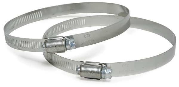 Hose Clamp, 3 to 5 In, SAE 72, SS, PK10