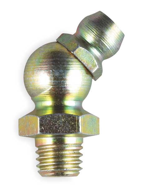 Grease Fitting, 45deg, 1/4-28Sae 94OA, PK10