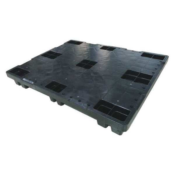 Nestable Recycled High Density Polyethylene Pallet, 48 in L, 40 in W, 6 in H