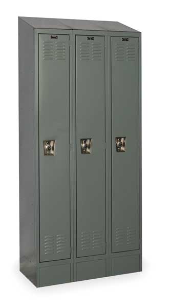 Wardrobe Locker, 36 in W, 18 in D, 84 in H, (1) Tier, (3) Wide, Dark Gray