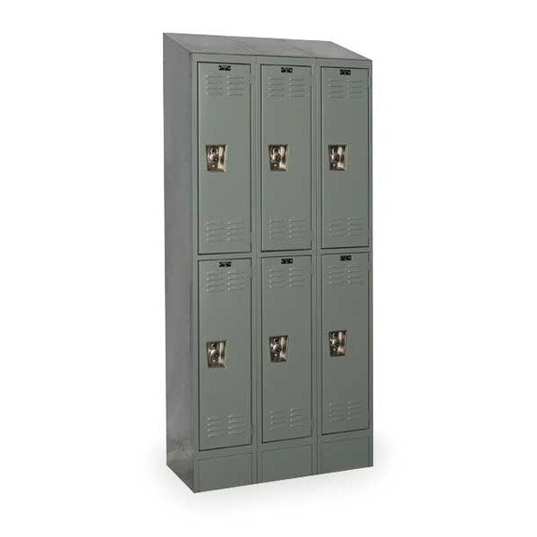 Wardrobe Locker, 36 in W, 12 in D, 82 in H, (2) Tier, (3) Wide, Dark Gray