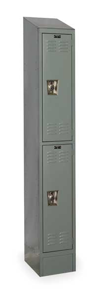 Wardrobe Locker, 12 in W, 12 in D, 82 in H, (1) Wide, (2) Openings, Dark Gray