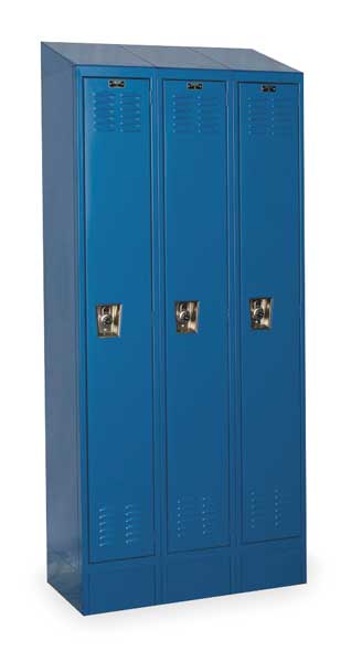 Wardrobe Locker, 36 in W, 15 in D, 83 in H, (1) Tier, (3) Wide, Marine Blue