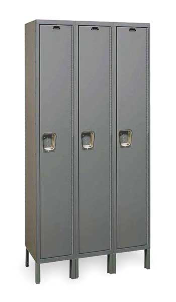 Wardrobe Locker, 45 in W, 18 in D, 78 in H, (1) Tier, (3) Wide, Dark Gray