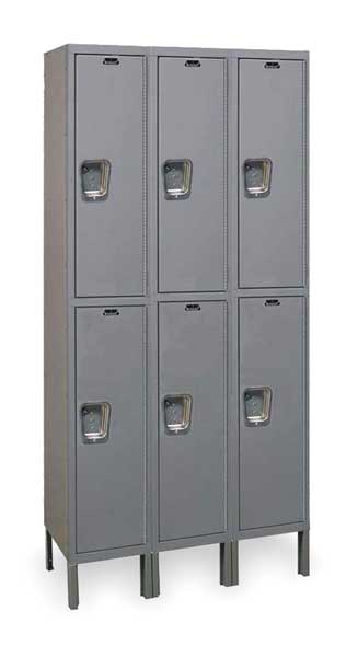 Wardrobe Locker, 36 in W, 18 in D, 78 in H, (2) Tier, (3) Wide, Dark Gray