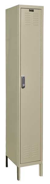 Wardrobe Locker, 12 in W, 18 in D, 78 in H, (1) Tier, (1) Wide, Tan
