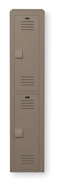 Wardrobe Locker, 12 in W, 18 in D, 72 in H, (1) Wide, (2) Openings, Toffee