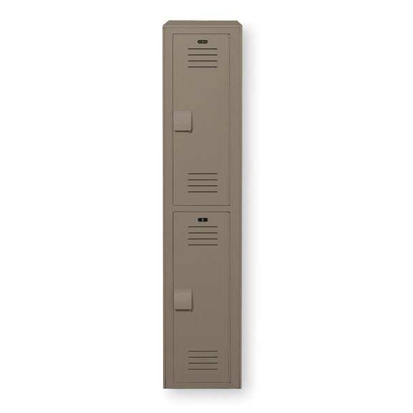Wardrobe Locker, 15 in W, 18 in D, 72 in H, (1) Wide, (2) Openings, Toffee