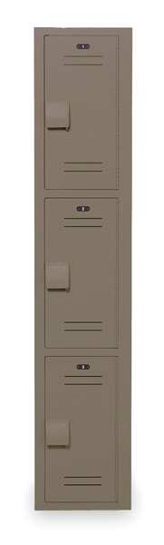 Wardrobe Locker, 15 in W, 18 in D, 72 in H, (1) Wide, (3) Openings, Toffee