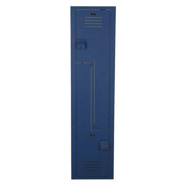Wardrobe Z Locker, 15 in W, 18 in D, 72 in H, (1) Wide, (2) Openings, Deep Blue