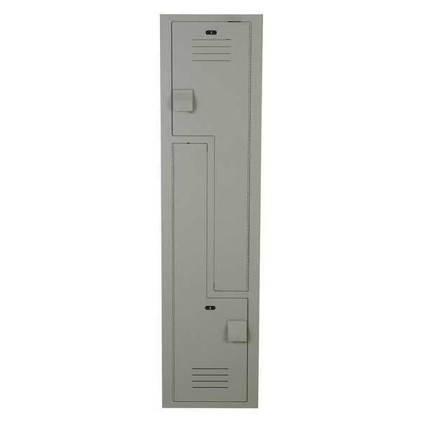 Wardrobe Z Locker, 15 in W, 18 in D, 60 in H, (1) Wide, (2) Openings, Gray