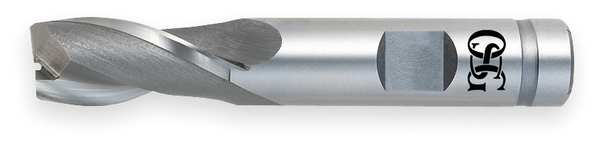 End Mill, Cobalt, 7/8, 2 FL, SGL Sq End, CC