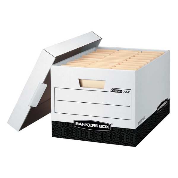 Banker Box, Ltr/Lgl, Wht/Blk, PK12