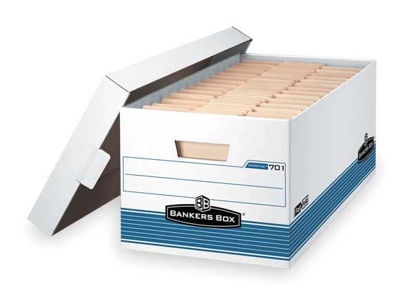 Banker Box, Ltr, Wht/Blue, PK12