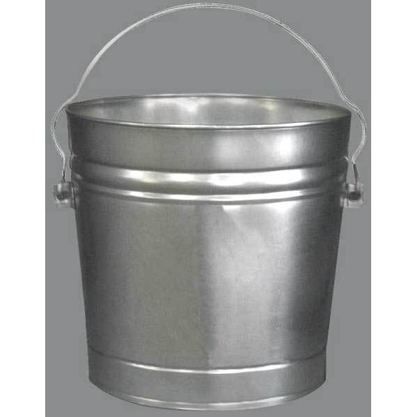 6 gal Round Trash Can, Silver, Galvanized steel