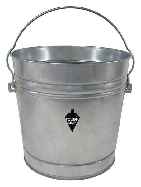 10 gal Round Trash Can, Silver, Galvanized steel