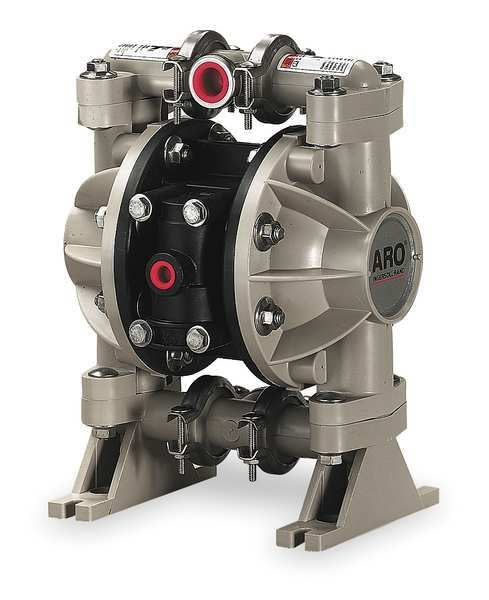 Double Diaphragm Pump, Polypropylene, Air Operated, Santoprene, 13 GPM