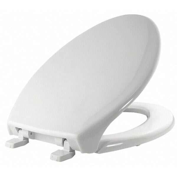 Toilet Seat, With Cover, Plastic, Elongated, White