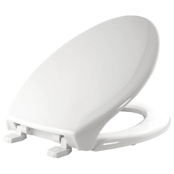 Toilet Seat, With Cover, Plastic, Elongated, White