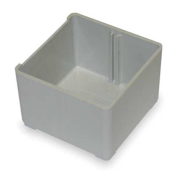 Storage Bin, Gray, 3 In. L, 3 In. W