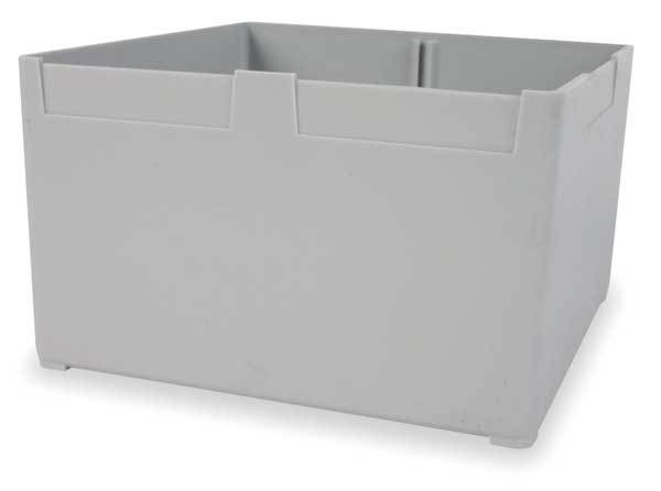 Storage Bin, Gray, 6-1/8 In. L, 6-1/8 In. W