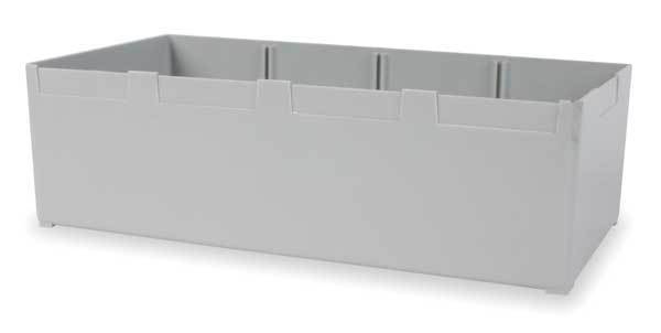 Storage Bin, Gray, 12 In. L, 6-1/8 In. W
